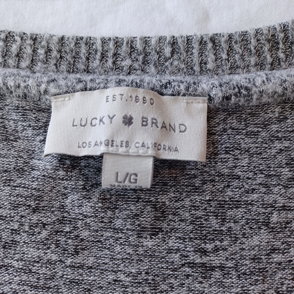 Lucky Brand Lg Women's V-Neck Lightweight Sweater Gray - Picture 8 of 12
